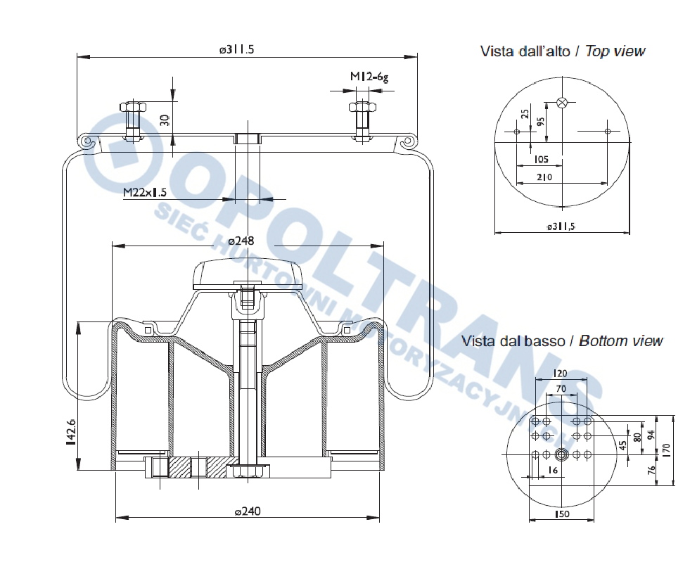 Opoltrans - Resor pn.4881N02 BPW36K kpl.podst.plast.Sabo